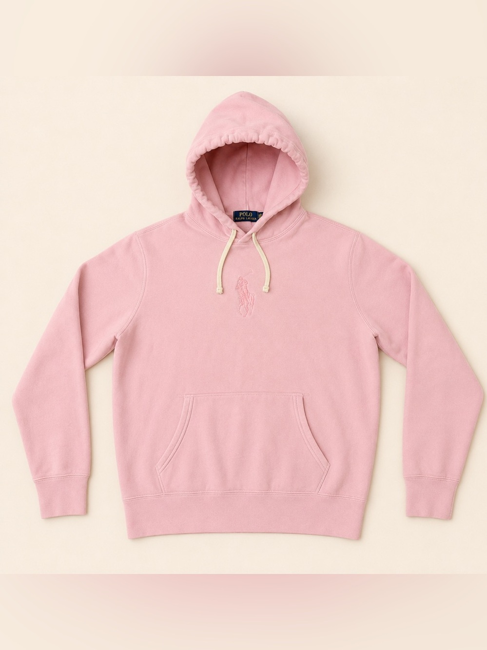 Polo Ralph Lauren Big Pony Pink Fleece Hoodie Pullover Size L - Picture 6 of 16